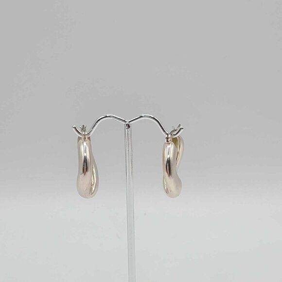 J Crew Silver Tone Hoop Earrings - Picture 7 of 8